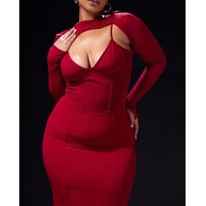 House of Cb Beatrice Corset Midi Dress Size L AND Plus Cup